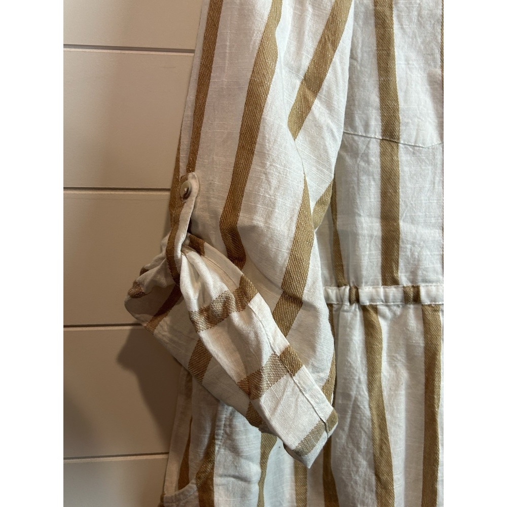 Cato Long Sleeve Shirt Dress Womens 26/28 White Beige Plus Size - Picture 2 of 10